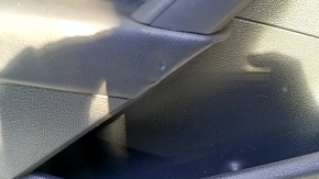 Door trim card rear left VW Passat b7 12-15 USA black with black insert leather, armrest black leather, molding gray gloss, dents, scratches, abrasions, pokes