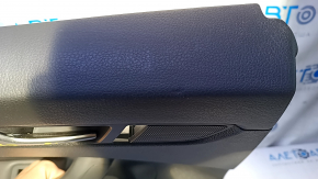 Door trim card rear left VW Passat b7 12-15 USA black with black insert leather, armrest black leather, molding gray gloss, dents, scratches, abrasions, pokes