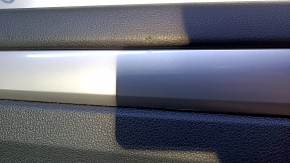Door trim card rear left VW Passat b7 12-15 USA black with black insert leather, armrest black leather, molding gray gloss, dents, scratches, abrasions, pokes