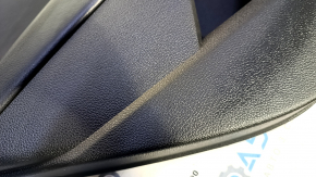 Door trim card rear left VW Passat b7 12-15 USA black with black insert leather, armrest black leather, molding gray gloss, dents, scratches, abrasions, pokes