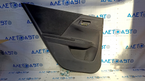 Door trim card rear left Honda Accord 13-17 black with black insert velour, armrest black velour, scratches, abrasions