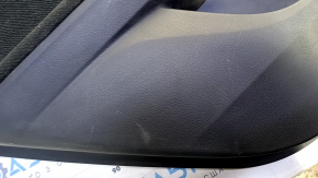 Door trim card rear left Honda Accord 13-17 black with black insert velour, armrest black velour, scratches, abrasions