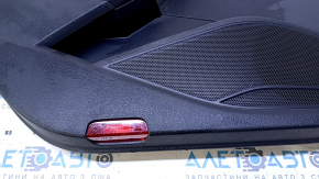 Door trim card rear left VW Passat b8 16-19 USA black with black insert leather, armrest leather, molding gray structure, scuffs, abrasions, scratches