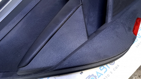 Door trim card rear left VW Passat b8 16-19 USA black with black insert leather, armrest leather, molding gray structure, scuffs, abrasions, scratches