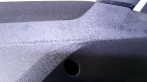 Door trim card rear left VW Tiguan 18- black with gray insert cloth, armrest black cloth, scratches, abrasions