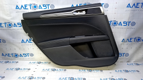 Door trim card rear left Ford Fusion mk5 13-16 titanium black, with black leather insert, armrest black leather, molding gray gloss, dents, bumps, abrasions, scuffs