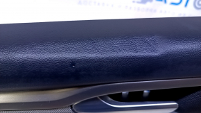 Door trim card rear left Ford Fusion mk5 13-16 titanium black, with black leather insert, armrest black leather, molding gray gloss, dents, bumps, abrasions, scuffs