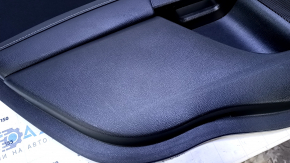 Door trim card rear left Ford Fusion mk5 13-16 titanium black, with black leather insert, armrest black leather, molding gray gloss, dents, bumps, abrasions, scuffs