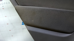 Door trim card rear left VW Tiguan 09-17 brown with brown insert cloth, armrest brown cloth, no backlight, bump, scuffs, scratches