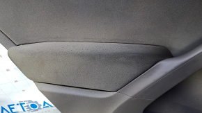 Door trim card rear left VW Tiguan 09-17 brown with brown insert cloth, armrest brown cloth, no backlight, bump, scuffs, scratches