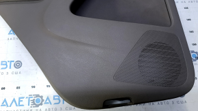 Door trim card rear left VW Tiguan 09-17 brown with brown insert cloth, armrest brown cloth, no backlight, bump, scuffs, scratches