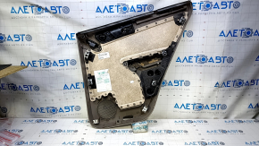 Door trim card rear left VW Tiguan 09-17 brown with brown insert cloth, armrest brown cloth, no backlight, bump, scuffs, scratches