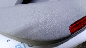 Door trim card rear left VW Passat b7 12-15 USA gray with gray insert leather, armrest gray leather, molding dark wood gloss, scratches, abrasions, scuffs, pokes