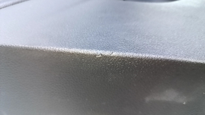Door trim card rear left VW Jetta 11-18 USA black with black insert plastic, armrest black leather, molding black structure, abrasions, scratches, scuffs