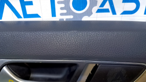Door trim card rear left VW Passat b8 16-19 USA gray with gray insert plastic, armrest gray leather, molding gray structure, abrasions, scratches, nicks, dents, broken fasteners