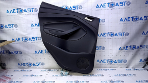 Door trim card rear left Ford Escape MK3 13-16 prerest black with black insert plastic, armrest black leather, scratches, abrasions
