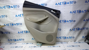 Door trim card rear left Ford Escape MK3 13-16 prerest beige with beige insert plastic, armrest beige leather, under the tweeter, scratches, abrasions
