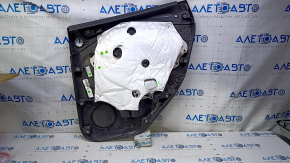 Door trim card rear left Ford Escape MK3 13-16 prerest black with black insert plastic, armrest black leather, under the tweeter, scratches, abrasions