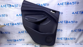 Door trim card rear left Ford Escape MK3 17-19 rest black with black insert plastic, armrest black leather, scratches, abrasions