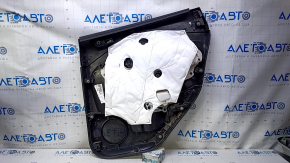 Door trim card rear left Ford Escape MK3 17-19 rest black with black insert plastic, armrest black leather, scratches, abrasions