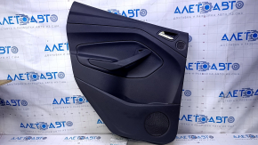 Door trim card rear left Ford Escape MK3 13-16 prerest black with black insert plastic, armrest black black leather, under the tweeter, scratches, abrasions