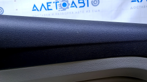Door trim card rear left Ford C-max MK2 13-18 beige with beige insert plastic, armrest beige leather, scratches, abrasions, crack in the body