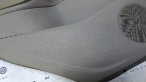 Door trim card rear left Ford C-max MK2 13-18 beige with beige insert plastic, armrest beige leather, scratches, abrasions, crack in the body