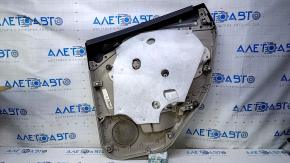 Door trim card rear left Ford C-max MK2 13-18 beige with beige insert plastic, armrest beige leather, scratches, abrasions, crack in the body