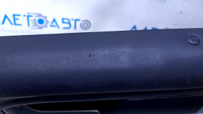 Door trim card rear left Ford Fusion mk5 13-16 black with black insert cloth, armrest black leather, molding gray gloss, dents, scratches, abrasions