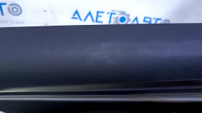 Door trim card rear left Ford Fusion mk5 13-16 black with black insert cloth, armrest black leather, molding gray gloss, dents, scratches, abrasions