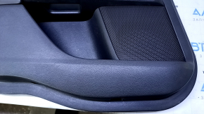 Door trim card rear left Ford Fusion mk5 13-16 black with black insert cloth, armrest black leather, molding gray gloss, dents, scratches, abrasions