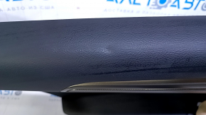 Door trim card rear left Ford Fusion mk5 17-19 black with black insert cloth, armrest black leather, molding gray structure, scuffs, dents