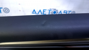Door trim card rear left Ford Fusion mk5 17-20 black with black insert leather, armrest black leather, molding under the tree, scratches, dents, abrasions