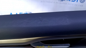Door trim card rear left Ford Fusion mk5 17-20 black with black insert leather, armrest black leather, molding under the tree, scratches, dents, abrasions