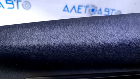 Door trim card rear left Ford Edge 15-18 black with black insert cloth, armrest black leather, scratches, abrasions, dent