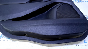 Door trim card rear left Ford Edge 15-18 black with black insert cloth, armrest black leather, scratches, abrasions, dent
