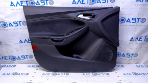 Door trim card front left Ford Focus mk3 15-18 black with black insert cloth, armrest black cloth, scuffs, scratches