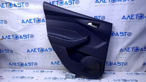 Door trim card rear left Ford Focus mk3 11-18 black with black insert plastic, armrest black plastic, scratches, abrasions