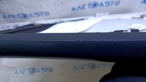 Door trim card rear left Ford Edge 15-18 black with black insert cloth, armrest black leather, scuffs, abrasions, dent