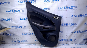 Door trim card rear left Ford Ecosport 18-19 black with black insert plastic, armrest black cloth, molding gray structure, scratches, abrasions