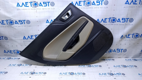 Door trim card rear left Ford Fiesta 11-19 black with gray insert plastic, armrest gray plastic, scratches, abrasions