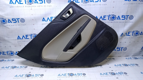 Door trim card rear left Ford Fiesta 11-19 black with gray insert plastic, armrest gray plastic, scratches, abrasions