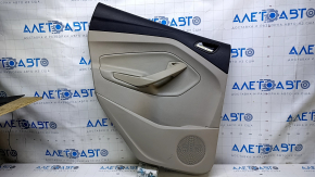 Door trim card rear left Ford C-max MK2 13-18 beige with beige insert plastic, armrest beige leather, scratches, abrasions