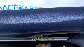 Door trim card rear left Ford Fusion mk5 13-16 titanium black, with black leather insert, armrest black leather, molding gray gloss, dents, scratches, abrasions, scuffs