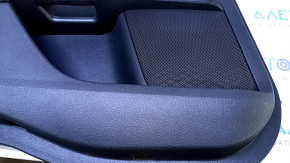 Door trim card rear left Ford Fusion mk5 17-19 black leather with black cloth insert, red stitching, armrest black leather, molding gray structure with black gloss, dents, abrasions, scratches
