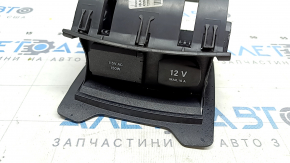 Box pocket center console rear Mercedes GLC 16-19 with socket and cigarette lighter, black
