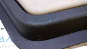 Door trim card rear left Ford Flex 09-12 prerest, black with beige insert rubber, armrest beige rubber, dent, scuffs, scratches