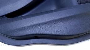 Door trim card rear left Ford Edge 15-18 black with beige insert cloth, armrest black leather, scratches, abrasions, dent