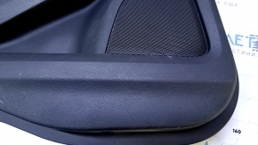 Door trim card rear left Ford Edge 15-18 black with beige insert cloth, armrest black leather, scratches, abrasions, dent