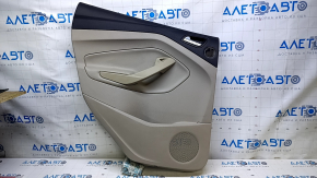 Door trim card rear left Ford Escape MK3 13-16 prerest beige with beige insert plastic, armrest beige leather, under the tweeter, scratches, abrasions